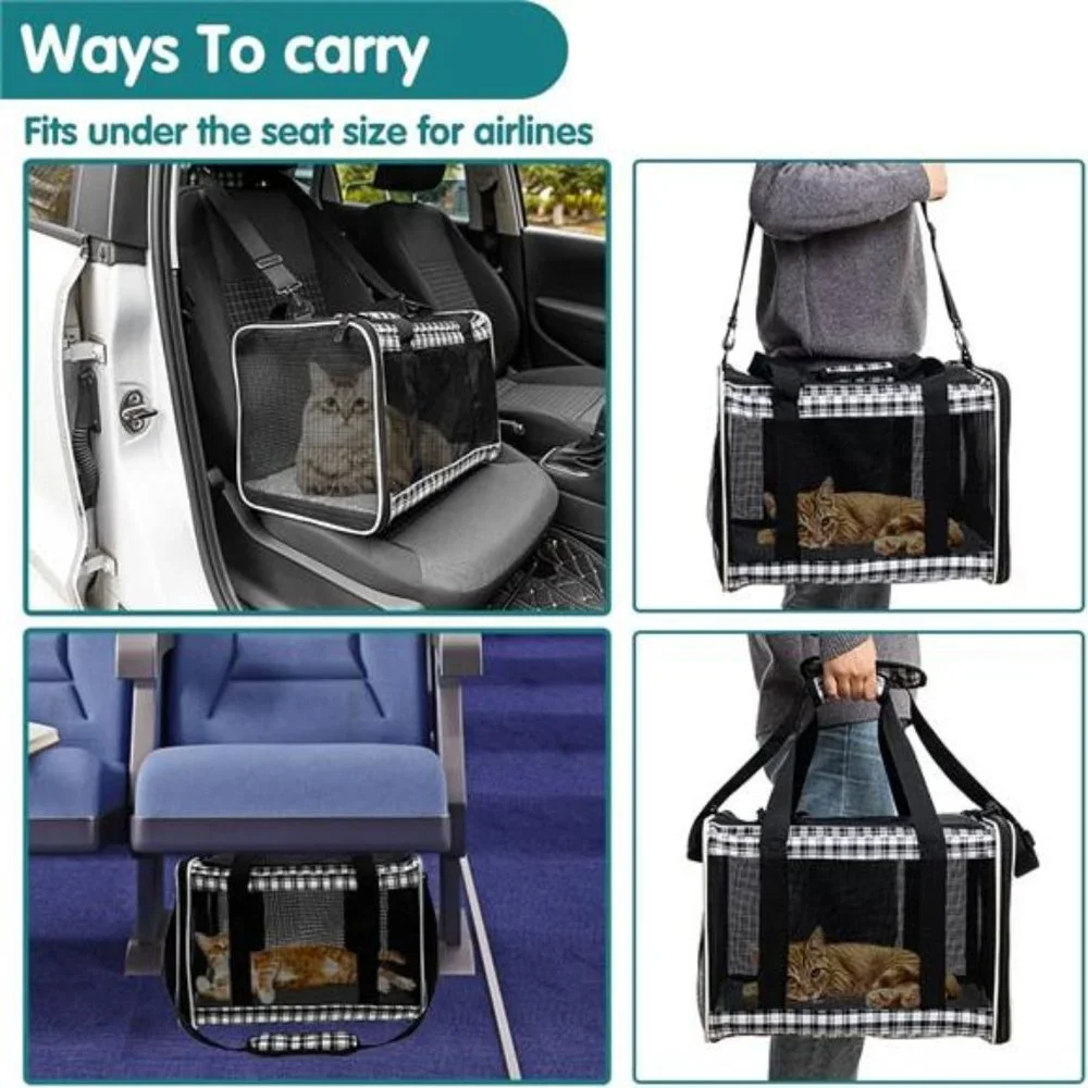 Large Cat Carrier for 2Cats,Soft-Sided Pet Carrier for Cat,Top Load Cat Carriers
